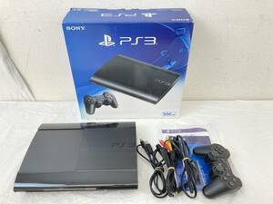 【IE52】(O) SONY ソニー PS3 本体 500GB CECH-4300C プレイステーション3 本体/コントローラー/コード 初期化済み 通電動作OK 中古現状品