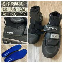 送料無料★シマノ 41 (25.8cm) GORE-TEX 冬用 SPD/SPD-SL対応 ウインターロード・ビンディングシューズ SHIMANO 防風 保温 良質品 51 黒_画像4