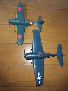 １/72ハセガワ　紫電改　コルセア　プラモデル　2個セット　塗装済　完成品