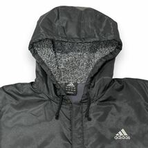 国内正規品■adidas (アディダス) CRIMA WARM 中綿入り 防寒 フード付き ベンチコート ロング丈 黒ブラック L ダウンジャケット_画像6