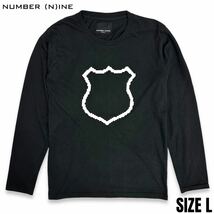 国内正規品■ NUMBER (N)INE DENIM (ナンバーナイン デニム) エンブレム 長袖 Tシャツ ロンT カットソー 黒 ブラック L_画像1