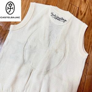 【美品】カステルバジャック castelbajac ニットベスト セーター　家紋ロゴ 