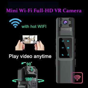 「送料無料」ミニポータブル WiFiカメラ,HD1080p500万画素 ,DVR,レンズ180°回転 赤外線暗視,防犯,セキュリティ,スポーツDV、車用DVR ss