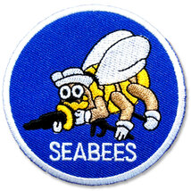 ミリタリーワッペン【SEA BEES アメリカ海軍 建設工兵隊】蜂 海 US NAVY アメリカ海軍 トップガン USネイビー アメカジ パッチ 軍服_画像2