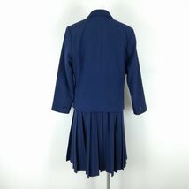 1円 ブレザー ベスト スカート 上下3点セット 指定 大きいサイズ 冬物 女子 学生服 中学 高校 花紺 制服 中古 ランクB NA2770_画像2