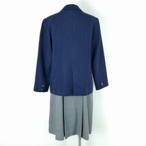 1円 ブレザー スカート 上下2点セット 冬物 女子 学生服 中学 高校 花紺 制服 中古 ランクC NA2637_画像2