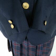 1円 ブレザー マイクロミニスカート 上下2点セット M トンボ 冬物 女子 学生服 広島呉高校 紺 制服 中古 ランクC NA2624_画像3