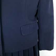 1円 ブレザー ベスト スカート 上下3点セット 大きいサイズ 冬物 女子 学生服 中学 高校 紺 制服 中古 ランクC NA2612_画像5