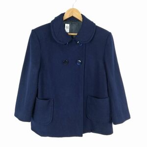 1円 コート 上着 3L 大きいサイズ 特大 冬物 女子 学生服 中学 高校 紺 制服 中古 ランクB NA3396