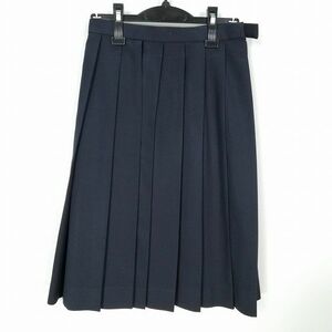 1円 スクールスカート 冬物 w60-丈62 チェック 中学 高校 プリーツ 学生服 制服 女子 中古 HK5349