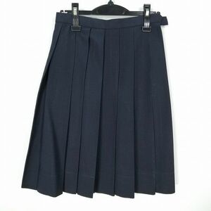 1円 スクールスカート 冬物 w66-丈56 チェック 中学 高校 プリーツ 学生服 制服 女子 中古 HK5352