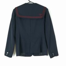 1円 セーラー服 上着 170A トンボ 冬物 赤3本線 女子 学生服 大阪早稲田摂陵中学高校 紺 制服 中古 ランクC NA4775_画像2