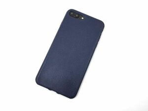 iPhone 7 Plus/8 Plus leather manner simple soft cover case thin type simple TPU navy 