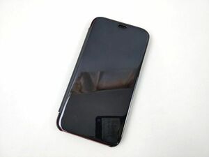 iPhone 11用 鏡面 手帳型ミラーフリップケース カバー 半透明 ブラック