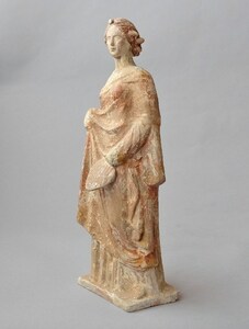 ☆ギリシャ/タナグラ人形☆扇を手にする女性像：20世紀のリプロダクト