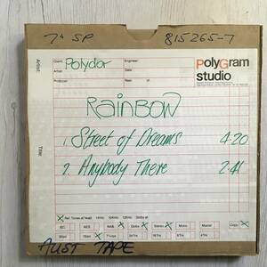 RAINBOW STREET OF DREAMS UK製　UKピクチャーディスク用マスターテープ？