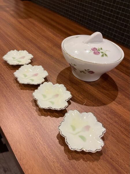 シュガーポット 豆皿4枚セット 昭和レトロ