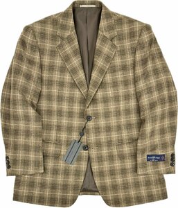 未使用品 Ermenegildo Zegna ゼニア 「BEST/ベスト」 チェック柄 カシミヤ 100% シングル 2B ジャケット ブレザー 92AB3 S～M相当 ベージュ