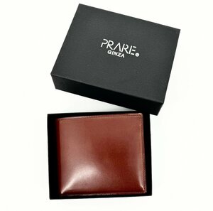 未使用品 Prairie プレリー ナチュラルグレージング コードバン 馬革 本革 二つ折り 財布 小銭入有 NP49230 茶 日本製 定価￥37,400- 箱付