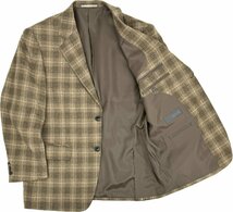 未使用品 Ermenegildo Zegna ゼニア 「BEST/ベスト」 チェック柄 カシミヤ 100% シングル 2B ジャケット ブレザー 92AB3 S～M相当 ベージュ_画像5