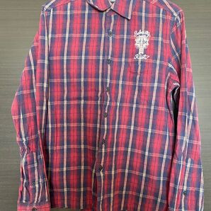 Subciety チェックシャツ 長袖シャツ バックプリント