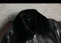●B-2 フライトジャケット ムートン 羊革 シープスキン 毛皮一体 天然革 肉厚 コート メンズファッション 本革 防寒防風 S～3XL_画像6
