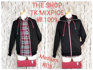 ★送料無料★ THE SHOP TK MIXPICE タケオキクチ ジップパーカー ドット柄 メンズ パーカー Medium 相当