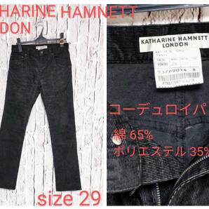 ★送料無料★ KATHARINE HAMNETT LONDON キャサリンハムネット コーデュロイパンツ ブラック Small