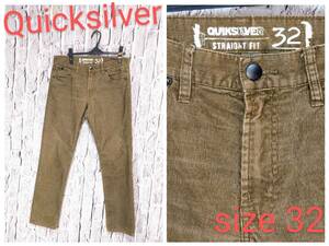 ★送料無料★ Quicksilver クイックシルバー コーデュロイパンツ カーキ size 32