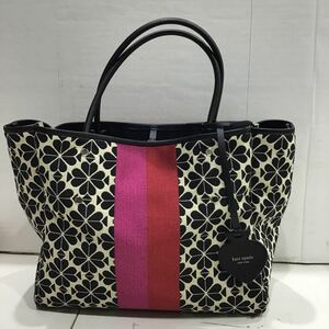 【Kate spade ケイトスペード】PXRUB289 スペード フラワー ジャカード ストライプ エブリシング ミディアム トート ベージュ 2311oki