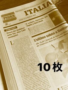 イタリア 新聞紙柄 包装紙(ショコラ) 10枚　＃ラッピングペーパー