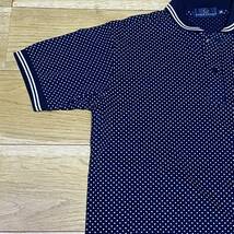 FRED PERRY フレッドペリー 水玉 ポロシャツ 半袖 紺 ネイビー M_画像3