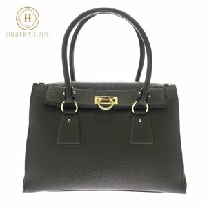 1円スタート 美品 Salvatore Ferragamo サルヴァトーレフェラガモ ガンチーニ ハンドバッグ DH-21 F293 ゴールド金具 トートバッグ レザー