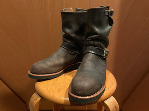 REDWING / レッドウィング Engineer Boots / エンジニアブーツ Black/黒 茶芯 2268 PT83 8D26cm Made in USA 福禄寿カスタム オールソール