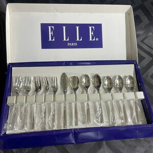 未使用 ELLE エル メルシーカフェフルーツセット 12ピース ステンレス カフェスプーン プチフォーク シュガースプーン バターナイフ