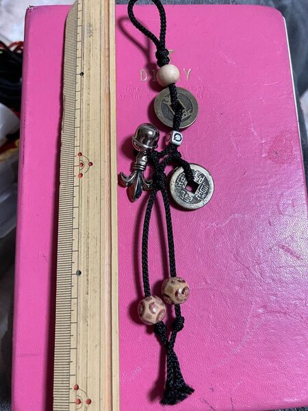 古銭ストラップ 風水アイテム ハンドメイド品 渡来銭 穴銭