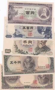 ●●☆昔のお金 聖徳太子10000円 5000円　伊藤博文1000円　岩倉具視500円　板垣退助100円★