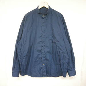 【1円】良好 国内正規 Porter Classic ポータークラシック SWISS COTTON STAND COLLAR SHIRT スタンドカラーシャツ ALUMO社 DARK NAVY 紺 3