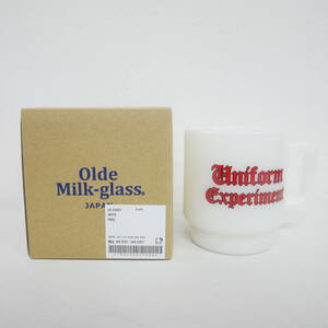 【1円】未使用 国内正規 uniform experiment 2023 UE-232037 GOTHIC LOGO MILK GLASS MUG CUP ゴシックロゴ ミルクグラスマグカップ FREE