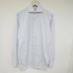 【1円】良好 国内正規 バーニーズ購入 BARBA NAPOLI バルバ イタリア製 ストライプシャツ カッタウェイシャツ 38/15