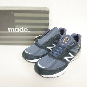 【1円】未使用 国内正規 new balance ニューバランス M990NV5 990 V5 USA製 アメリカ製 MADE IN USA 米国 NAVY SILVER ネイビー 紺 US9 27