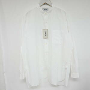 【1円】未使用 国内正規 YAECA WRITE ヤエカ 42153 BUTTON SHIRT STAND COLLAR LONG スタンドカラー ボタンシャツ 定価27500円 WHITE 白 M