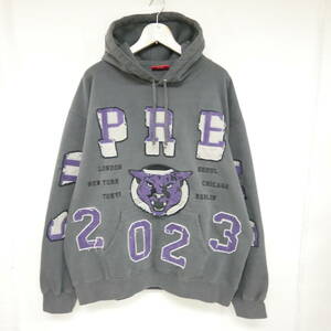 【1円】未使用 国内正規 Supreme 23AW 23FW Washed Panther Hooded Sweatshirt ウォッシュドパンサー スウェットパーカー Black 黒 XL