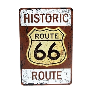 ルート６６ブリキ看板　20㎝×30㎝　HISUTORIC ROUTE66 レトロ風　新品　未使用品