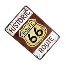 ルート６６ブリキ看板　20㎝×30㎝　HISUTORIC ROUTE66 レトロ風　新品　未使用品_画像3