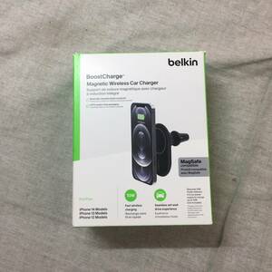 現状品 Belkin MagSafe対応 ワイヤレス車載充電器 エアコン吹き出し口用 ブラック WIC004btBK-NC