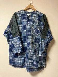 【中古】Whiz Limited PATCHWORK SHIRT M BLUE