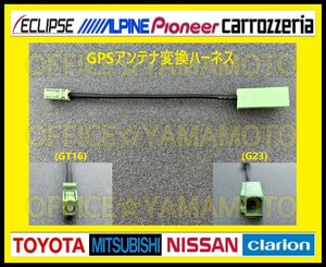 GPSアンテナ(G23 GT16)変換ハーネス トヨタ純正 ダイハツ純正 ニッサン純正 マツダ純正 イクリプス カロッツェリア 楽ナビ サイバーナビ b