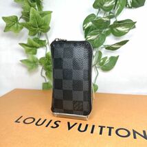 1円 ルイヴィトン LOUIS VUITTON ダミエ グラフィット 小銭入れ コインパース ラウンドファスナー N63076 シリアルナンバーMI4178_画像1