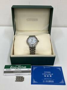 A【11C31】CITIZEN シチズン エコドライブ E110-K002745 デイト ラウンドフェイス 3針 メンズ 腕時計 中古